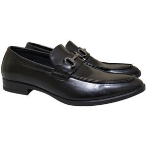 Van Heusen Men Raymond Slip On Horsebit Loafers Size US 10.5M Black Faux Leather